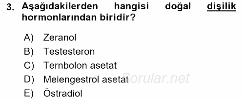 Gıda Güvenliğinin Temel Prensipleri 2017 - 2018 Dönem Sonu Sınavı 3.Soru