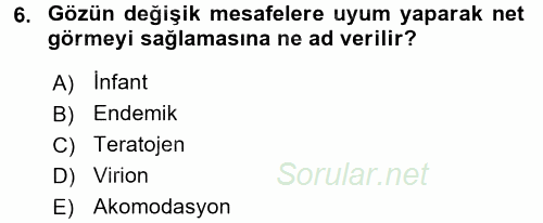 Gıda Güvenliğinin Temel Prensipleri 2017 - 2018 Dönem Sonu Sınavı 6.Soru