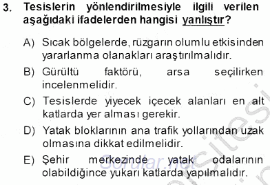Turistik Alanlarda Mekan Tasarımı 2013 - 2014 Dönem Sonu Sınavı 3.Soru