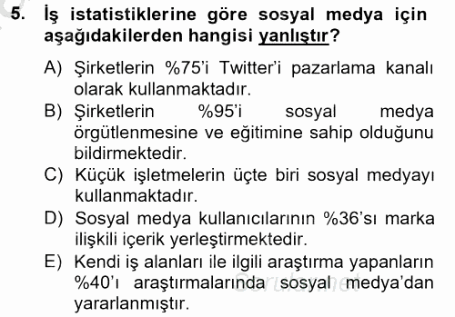 Yeni İletişim Teknolojileri 2012 - 2013 Dönem Sonu Sınavı 5.Soru