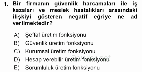 İş Hayatında Standartlar 2016 - 2017 Dönem Sonu Sınavı 1.Soru