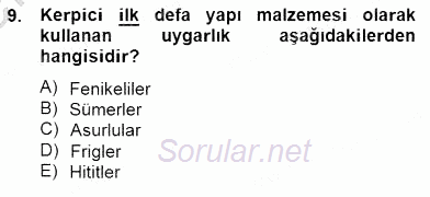 Bina ve Yapım Bilgisi 2013 - 2014 Dönem Sonu Sınavı 9.Soru