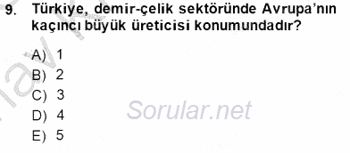 Sanayide Enerji Ekonomisi 2014 - 2015 Ara Sınavı 9.Soru