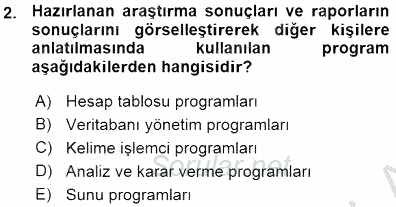 Bilgisayar 1 2015 - 2016 Ara Sınavı 2.Soru