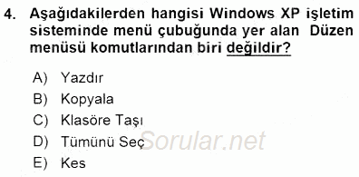 Bilgisayar 1 2015 - 2016 Ara Sınavı 4.Soru