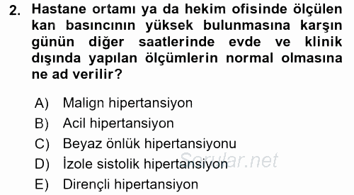 Yaşlılarda Görülebilecek Sorunlar Ve Bakım Hizmetleri 2016 - 2017 3 Ders Sınavı 2.Soru