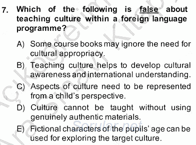 Çocuklara Yabancı Dil Öğretimi 2 2013 - 2014 Ara Sınavı 7.Soru