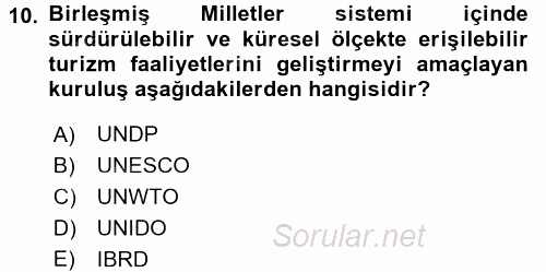Uluslararası Ekonomik Kuruluşlar 2015 - 2016 Ara Sınavı 10.Soru