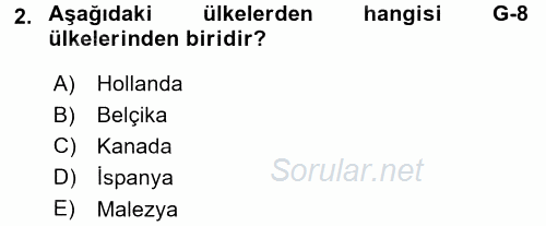 Uluslararası Ekonomik Kuruluşlar 2015 - 2016 Ara Sınavı 2.Soru