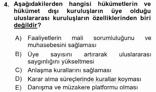 Uluslararası Ekonomik Kuruluşlar 2015 - 2016 Ara Sınavı 4.Soru