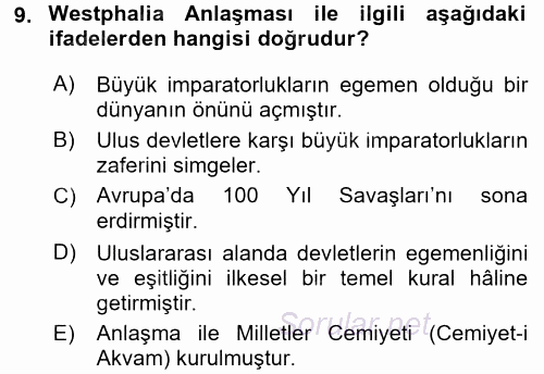 Uluslararası Ekonomik Kuruluşlar 2015 - 2016 Ara Sınavı 9.Soru