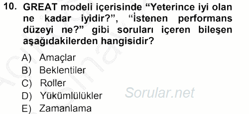 Sağlık Kurumlarında Operasyon Yönetimi 2012 - 2013 Ara Sınavı 10.Soru