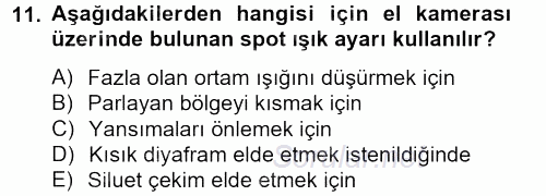 Videonun Kullanım Alanları 2012 - 2013 Dönem Sonu Sınavı 11.Soru