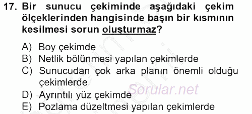 Videonun Kullanım Alanları 2012 - 2013 Dönem Sonu Sınavı 17.Soru