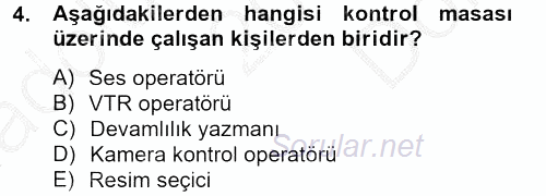 Videonun Kullanım Alanları 2012 - 2013 Dönem Sonu Sınavı 4.Soru