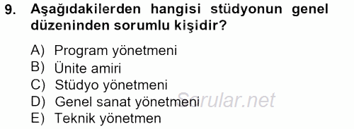 Videonun Kullanım Alanları 2012 - 2013 Dönem Sonu Sınavı 9.Soru