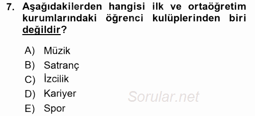 Topluma Hizmet Eğitimi 2015 - 2016 Dönem Sonu Sınavı 7.Soru