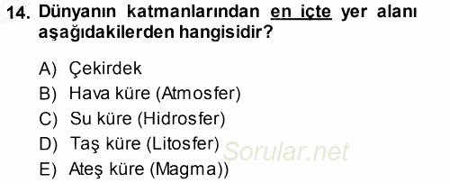 Okulöncesinde Fen Eğitimi 2013 - 2014 Ara Sınavı 14.Soru