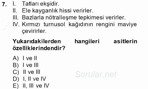 Okulöncesinde Fen Eğitimi 2013 - 2014 Ara Sınavı 7.Soru