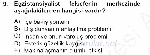 Batı Edebiyatında Akımlar 2 2012 - 2013 Dönem Sonu Sınavı 9.Soru
