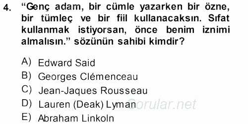 Haber Yazma Teknikleri 2013 - 2014 Ara Sınavı 4.Soru