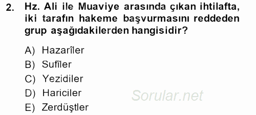 Modern Ortadoğu Tarihi 2013 - 2014 Dönem Sonu Sınavı 2.Soru