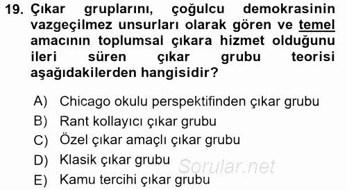 Kamu Ekonomisi 2 2015 - 2016 Ara Sınavı 19.Soru