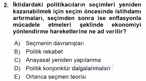 Kamu Ekonomisi 2 2015 - 2016 Ara Sınavı 2.Soru