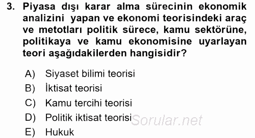 Kamu Ekonomisi 2 2015 - 2016 Ara Sınavı 3.Soru