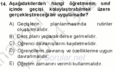 Davranış Ve Öğrenme Sorunu Olan Çocukların Eğitimi 2013 - 2014 Ara Sınavı 14.Soru