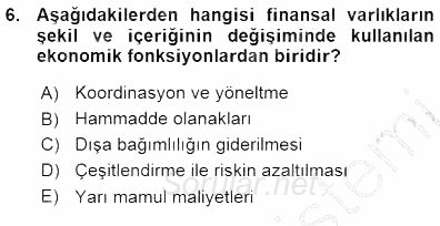 Spor Finansmanı 2015 - 2016 Ara Sınavı 6.Soru