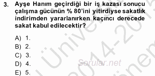 Türk Vergi Sistemi 2014 - 2015 Dönem Sonu Sınavı 3.Soru
