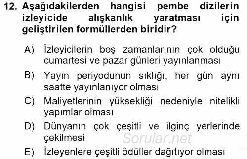 İletişim Ortamları Tasarımı 2015 - 2016 Dönem Sonu Sınavı 12.Soru