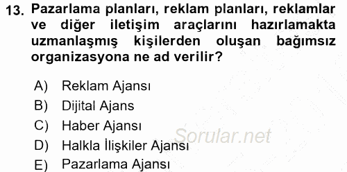 İletişim Ortamları Tasarımı 2015 - 2016 Dönem Sonu Sınavı 13.Soru