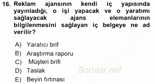 İletişim Ortamları Tasarımı 2015 - 2016 Dönem Sonu Sınavı 16.Soru