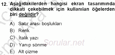 Okulöncesinde Öğretim Teknolojileri Ve Materyal Tasarımı 2013 - 2014 Ara Sınavı 12.Soru