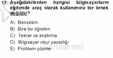 Okulöncesinde Öğretim Teknolojileri Ve Materyal Tasarımı 2013 - 2014 Ara Sınavı 17.Soru