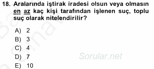 Ceza Muhakemesi Hukuku 2016 - 2017 Ara Sınavı 18.Soru