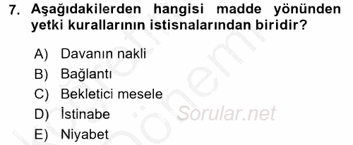 Ceza Muhakemesi Hukuku 2016 - 2017 Ara Sınavı 7.Soru