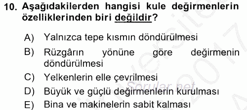 İktisat Tarihi 2016 - 2017 Ara Sınavı 10.Soru