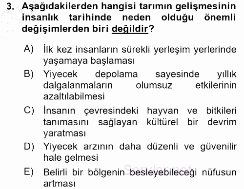 İktisat Tarihi 2016 - 2017 Ara Sınavı 3.Soru