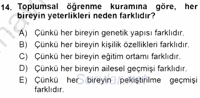 Çocuk Ruh Sağlığı 2015 - 2016 Ara Sınavı 14.Soru