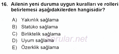 Çocuk Ruh Sağlığı 2015 - 2016 Ara Sınavı 16.Soru