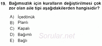 Çocuk Ruh Sağlığı 2015 - 2016 Ara Sınavı 19.Soru