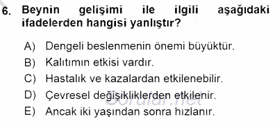 Çocuk Ruh Sağlığı 2015 - 2016 Ara Sınavı 6.Soru