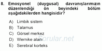 Çocuk Ruh Sağlığı 2015 - 2016 Ara Sınavı 8.Soru