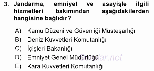 Özel Güvenlik Hukuku 1 2016 - 2017 Ara Sınavı 3.Soru