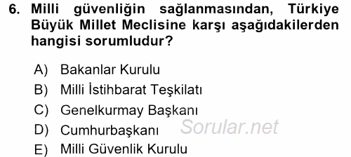 Özel Güvenlik Hukuku 1 2016 - 2017 Ara Sınavı 6.Soru