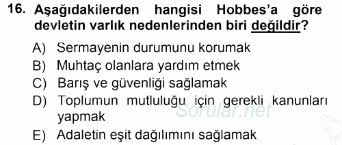 Endüstri İlişkileri 2012 - 2013 Dönem Sonu Sınavı 16.Soru