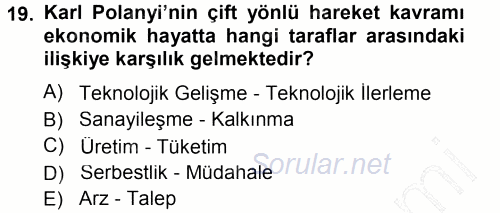 Endüstri İlişkileri 2012 - 2013 Dönem Sonu Sınavı 19.Soru